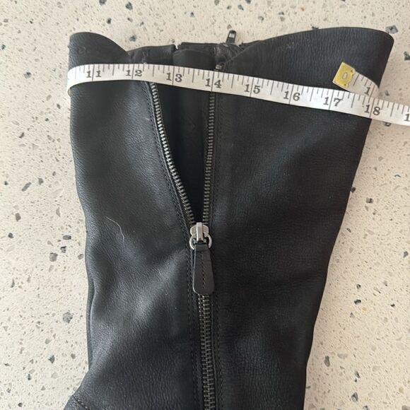 Ecco Women’s Black Leather Tall/Mid Calf Zip Close Regular/Wide Calf Boots Sz 39 - Picture 7 of 16